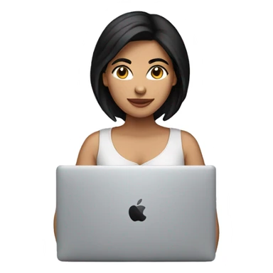 Hispanic female with black hair on MacBook  sticker