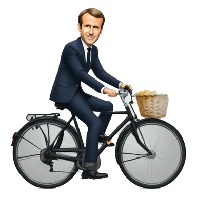 Emmanuel Macron sur un vélo  sticker