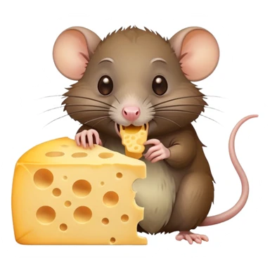 Ugly Rat eating cheese sticker