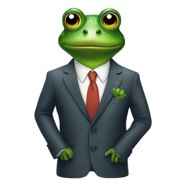 Frog wearing a suit sticker