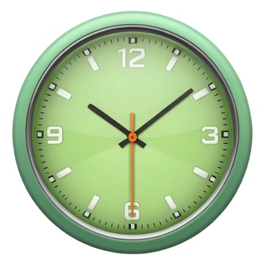 make Clock in minimalism in loght Green color without numbers  sticker