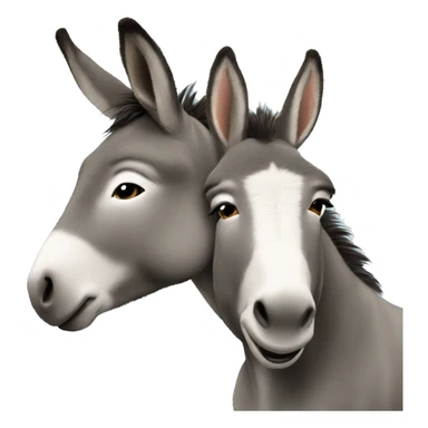 donkey getting kissed sticker