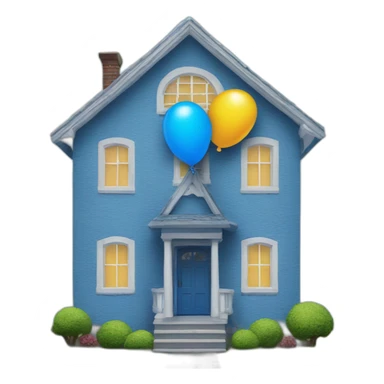 Blue-house-with-ballon sticker