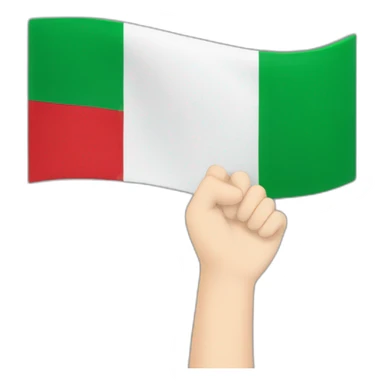 White Hand holding italian flag sticker