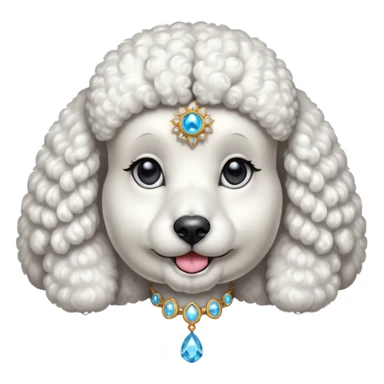 Perro caniche con una gema tercer ojo sticker