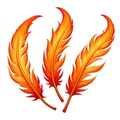 3 Phoenix feathers that are the same size on fire sticker