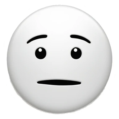 A white circle with limbs and a face sticker