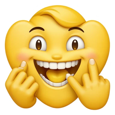 emoji biting finger sticker