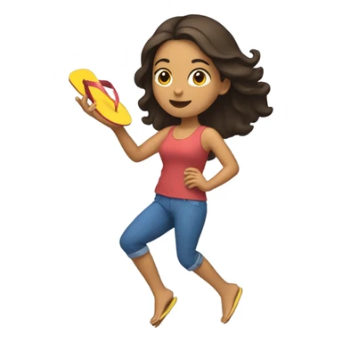 Hispanic Female Throwing a flipflop sticker