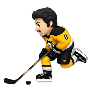 mario lemieux scoring a goal sticker
