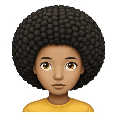  Afro not smiling and black skin color emoji sticker