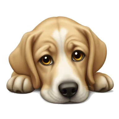 realistic dog portrait lying down sticker