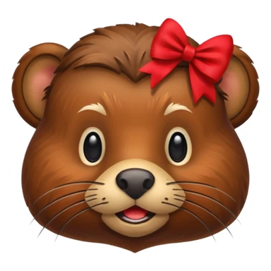 add a bow on the head of one beaver  sticker