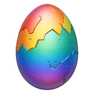 rainbow egg cracked  sticker