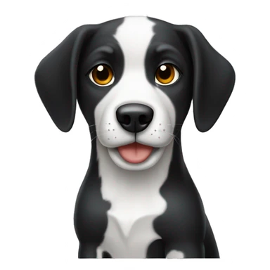 Perro blanco y negro riéndose  sticker