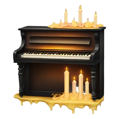 vintage piano with melted candles on top sticker
