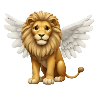 A lion with a wings painting  sticker