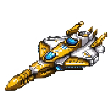 Space warship from Golden Son with gold details sticker