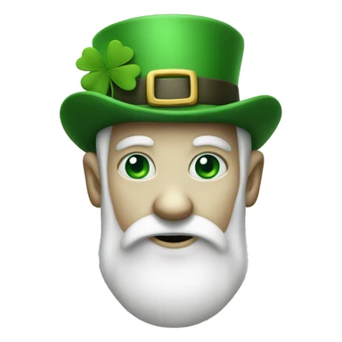 White leprechaun with a four leaf clover sticker