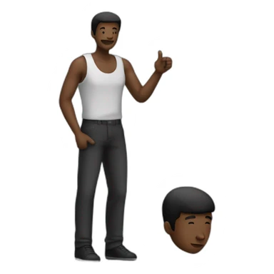 homme noir qui fait le signe de 4 doigt sticker