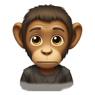 Sad queer little monkey sticker