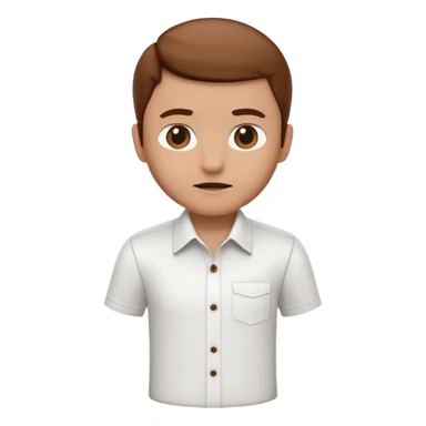 A 3D cartoon white shirt with a brown soil stain in the center, smooth fabric texture, bright lighting, realistic Memoji-style look. sticker