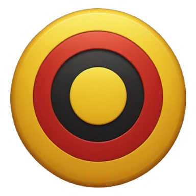 a black and red rectangle with a medium-sized yellow circle in the middle sticker