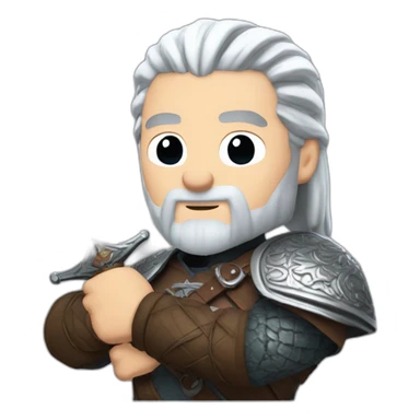geralt of rivia holding silver sword sticker