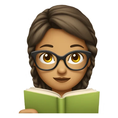 Girl with glasses Reading sticker