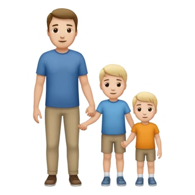father holding hands with a child, simple background sticker