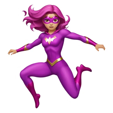 pink violet woman superhero jumping power sticker