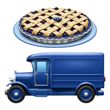 shiny crushed-dark-blue crystal body frozen blueberry pie 1912 antique long-wheelbase cab over durable trails low rider moving truck  sticker