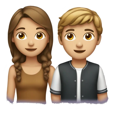 Boy with light brown hair kissing a girl whit brown hair  sticker