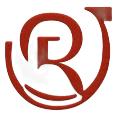 White capital letter R in the red square  sticker