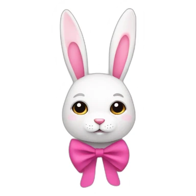 Coneja con lazo rosado sticker