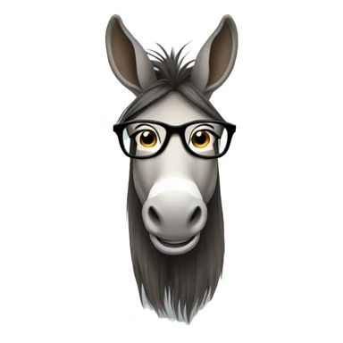 female donkey with glasses and long hair sticker