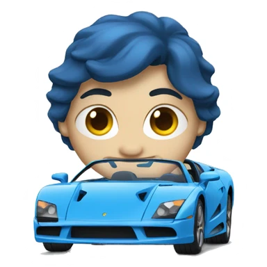 blue sport car sticker