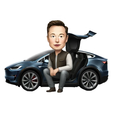 Elon musk in a Tesla  sticker