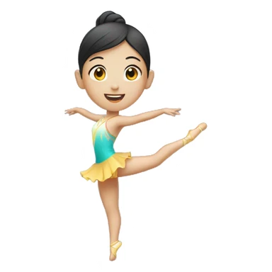 a Chinese girl doing rhythmic gymnastics sticker
