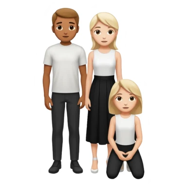 Girl on knees in front of standing man sticker