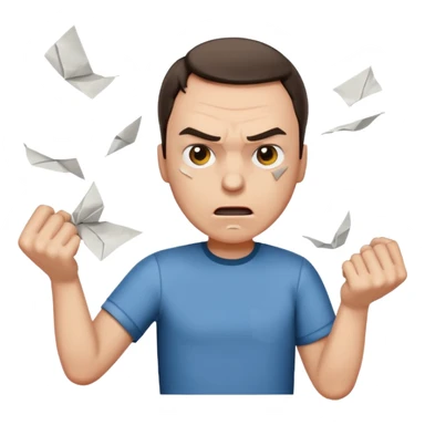 Sheldon angry throwing papers sticker