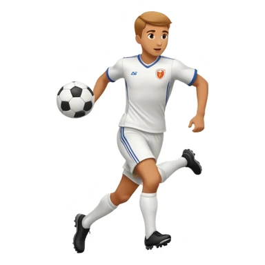 running soccer player with ball sticker