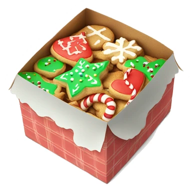 Box of Christmas cookies with colorful frosting  sticker