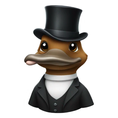 Platypus in a top hat sticker