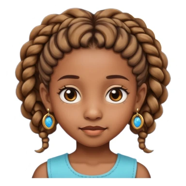 a brown skin ten year old girl with short twists  and moon earrings sticker
