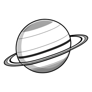 Planet Saturn with rings in monochrome grey colors sticker