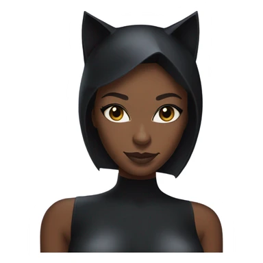 Catwoman black woman with black eyes and black cat ears sticker