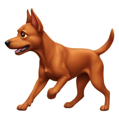 realistic solid red dog with pointed ears running sticker