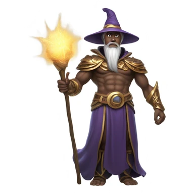 Magnificent wizard fighting a giant sticker