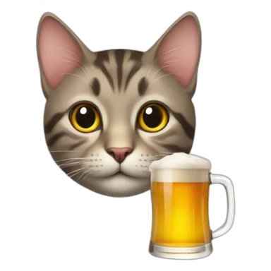 Cat and biere sticker